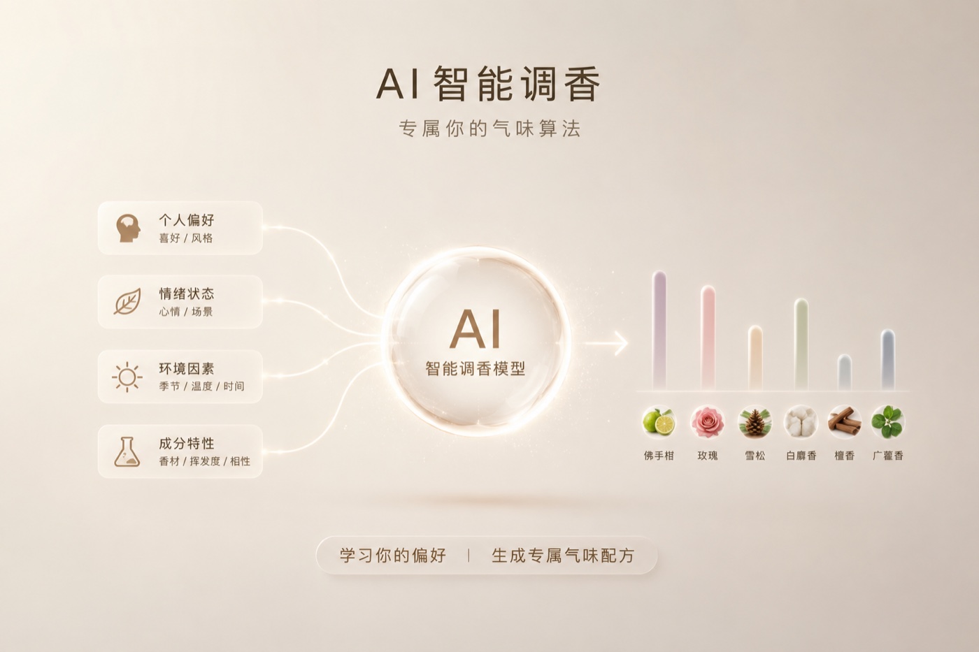 AI 智能调香模型:学习偏好,生成专属气味配方